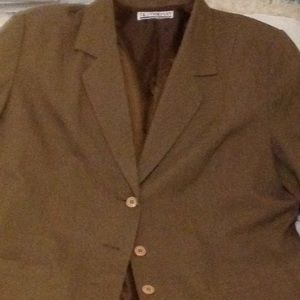 Linen look medium brown blazer
